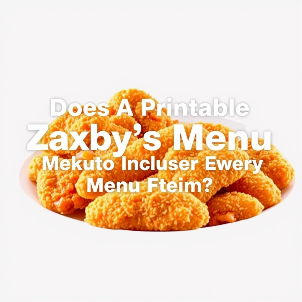 Does A Printable Zaxby's Chicken Menu Include Every Menu Item?